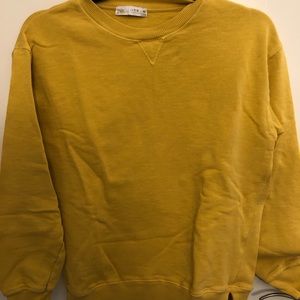Zara Yellow Crewneck Pullover XS